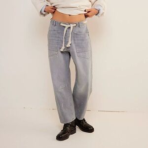 Free People Moxie Barrel Jeans Grey 26